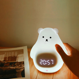 LED-Wecker mit Nachtlicht in Form eines Eisbären