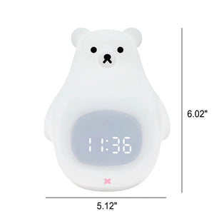 LED-Wecker mit Nachtlicht in Form eines Eisbären