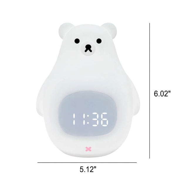 LED-Wecker mit Nachtlicht in Form eines Eisbären