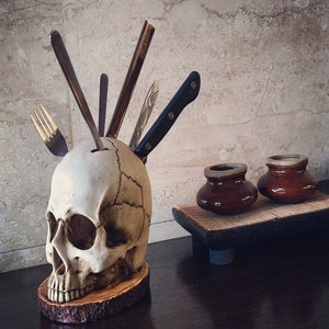 Halloween Deko Totenkopf Messerhalter