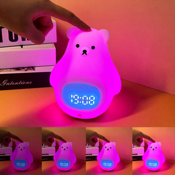 LED-Wecker mit Nachtlicht in Form eines Eisbären