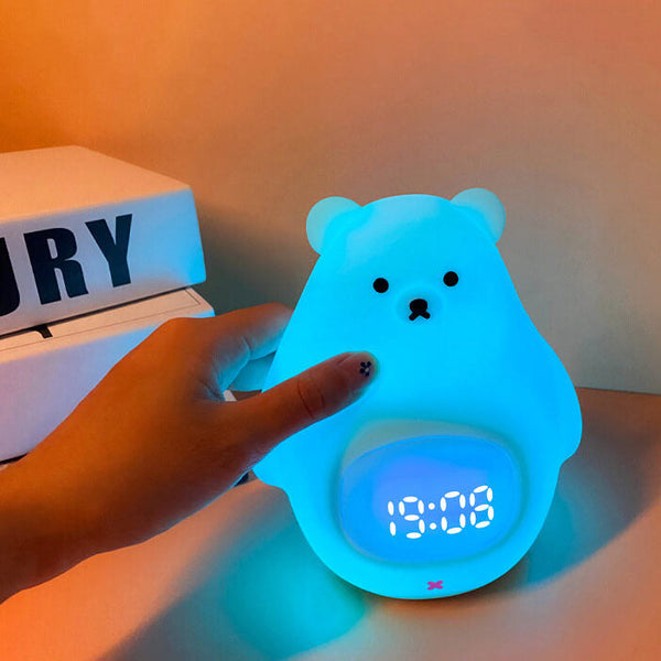 LED-Wecker mit Nachtlicht in Form eines Eisbären