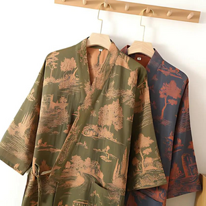 Bedruckter weicher Kimono-Bademantel