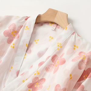 Weicher Blumen Bademantel mit Taschen