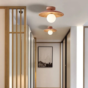 LED-Deckenleuchte aus Holz