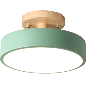 Moderne LED-Deckenleuchte aus Holz