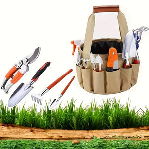 10-teiliges Gartengeräte-Set mit Tragetasche