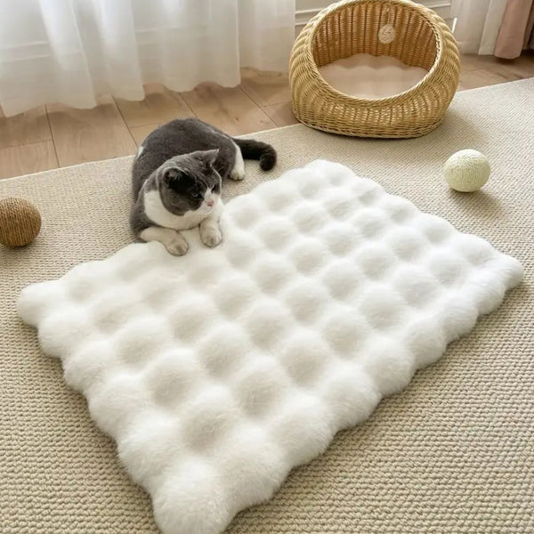 Flauschiger Teppich mit Blasenstruktur für Schlafzimmer