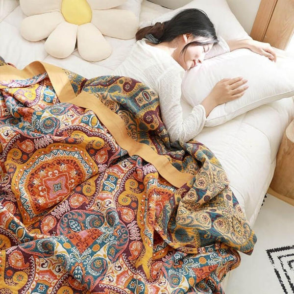 Mandala-Überwurf Decke mit Boho-Druck