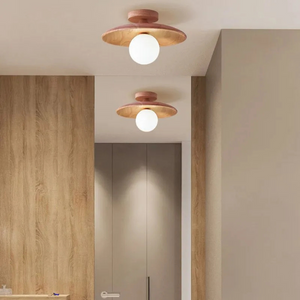 LED-Deckenleuchte aus Holz