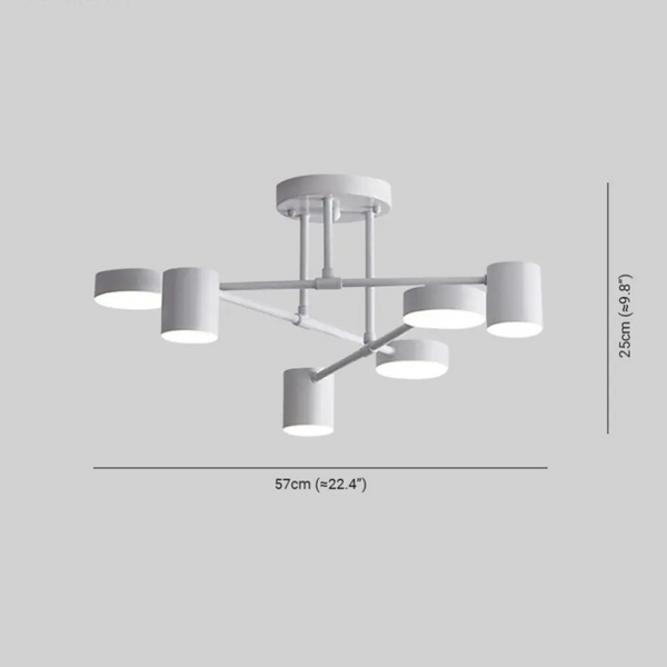 6-armige LED-Deckenleuchte