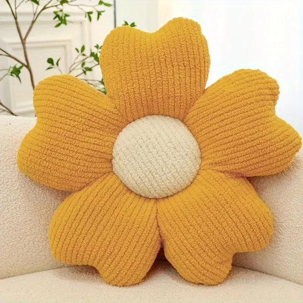 Gestricktes Kissen in Blumenform