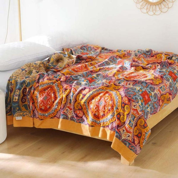 Mandala-Überwurf Decke mit Boho-Druck