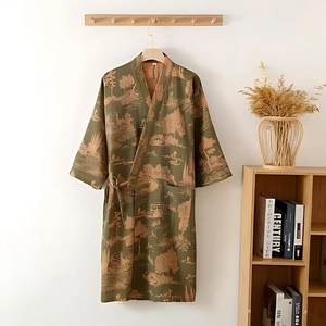 Bedruckter weicher Kimono-Bademantel