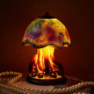 Buntglas Pilz LED Tischlampe