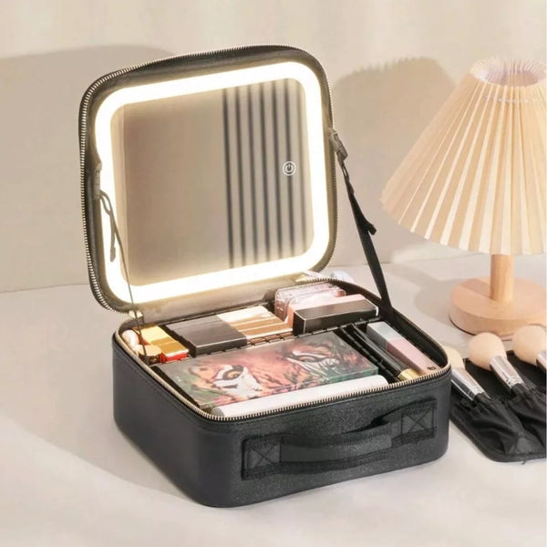 Stilvoller Schmink Organizer mit Spiegel