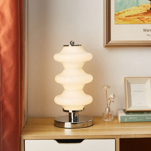 Moderne Led-tischlampe Im Wellen Design