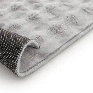 Flauschiger Teppich mit Blasenstruktur für Schlafzimmer
