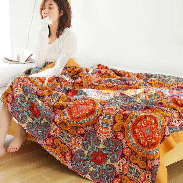 Mandala-Überwurf Decke mit Boho-Druck