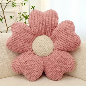 Gestricktes Kissen in Blumenform