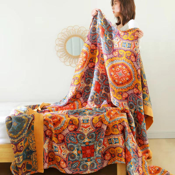 Mandala-Überwurf Decke mit Boho-Druck