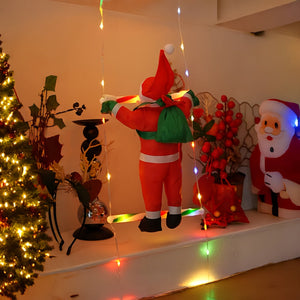 Beweglicher Kletternder Weihnachtsmann Mit LED Weihnachts Beleuchtung