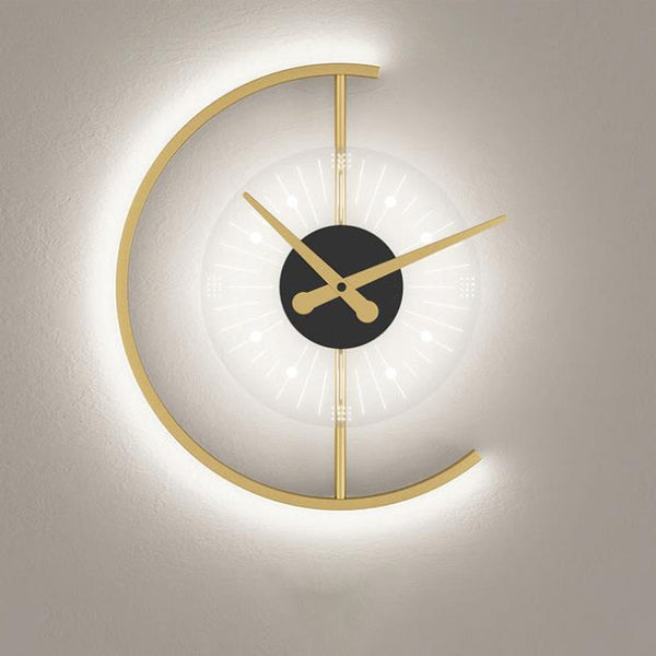 Moderne halbmondförmige LED-Wanduhr