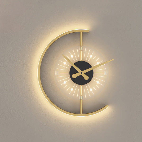 Moderne halbmondförmige LED-Wanduhr