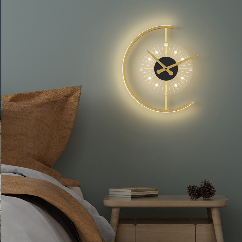 Moderne halbmondförmige LED-Wanduhr