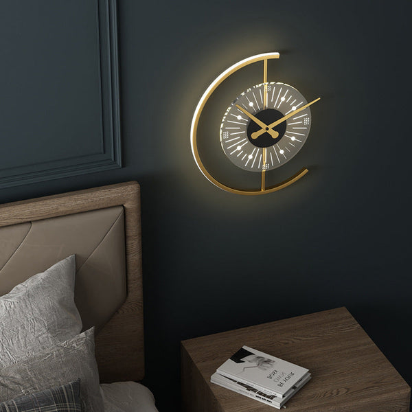 Moderne halbmondförmige LED-Wanduhr