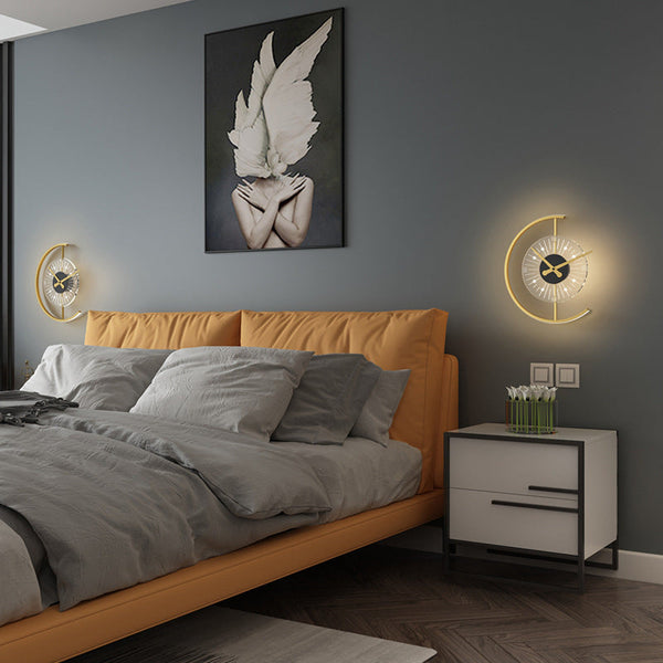 Moderne halbmondförmige LED-Wanduhr