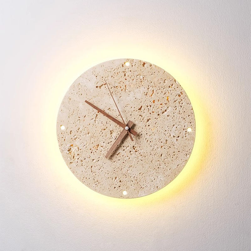 Minimalistische Strukturierte Runde LED-Wanduhr