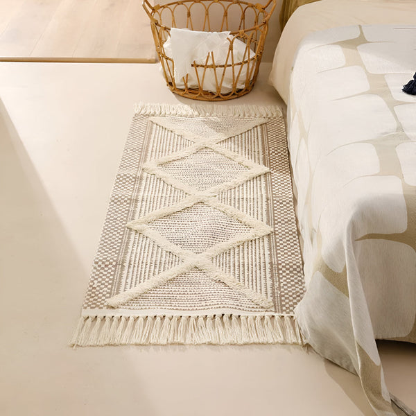 Geometrischer Boho-Fransenteppich