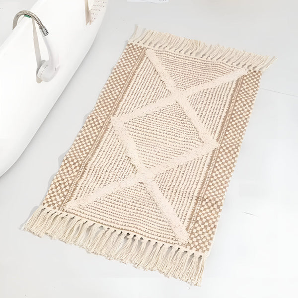 Geometrischer Boho-Fransenteppich