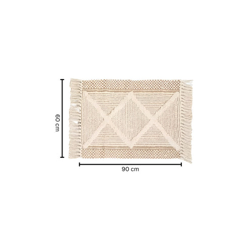 Geometrischer Boho-Fransenteppich