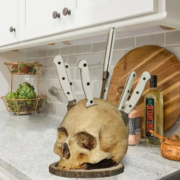 Halloween Deko Totenkopf Messerhalter