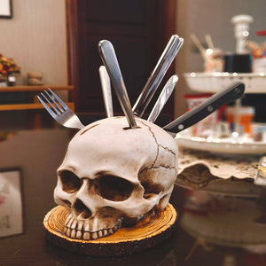 Halloween Deko Totenkopf Messerhalter
