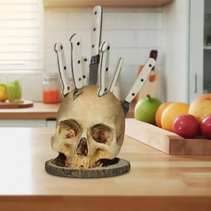 Halloween Deko Totenkopf Messerhalter