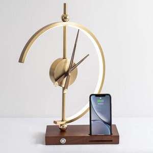Minimalistische LED-Lampenuhr mit Drahtloser Aufladung