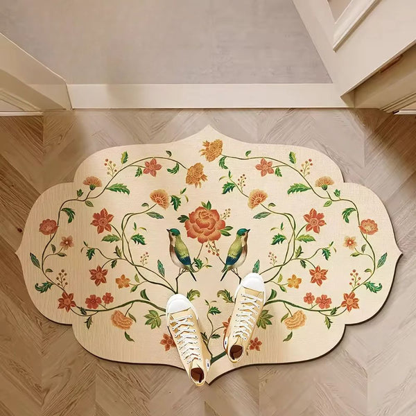 Weinlese Blumen Rutschfeste Badematte