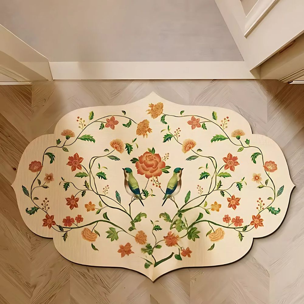 Weinlese Blumen Rutschfeste Badematte
