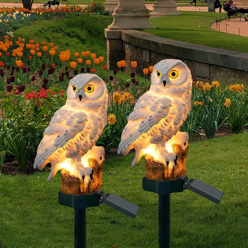 Charmante LED Solar Eule Gartenlampe