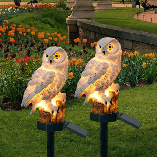 Charmante LED Solar Eule Gartenlampe