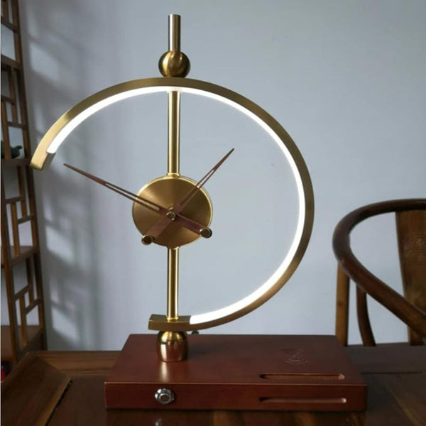 Moderne LED-Uhrenlampe mit kabelloser Aufladung