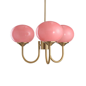 Variant image for Eleganter Gold Kronleuchter Modern mit Rosa Glasschirmen für Innenräume-8
