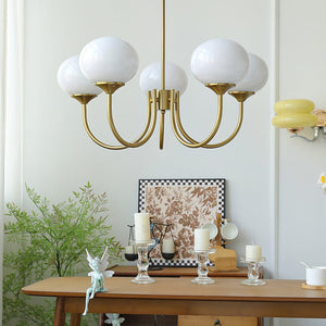 Variant image for Eleganter Gold Kronleuchter Modern mit Rosa Glasschirmen für Innenräume-4