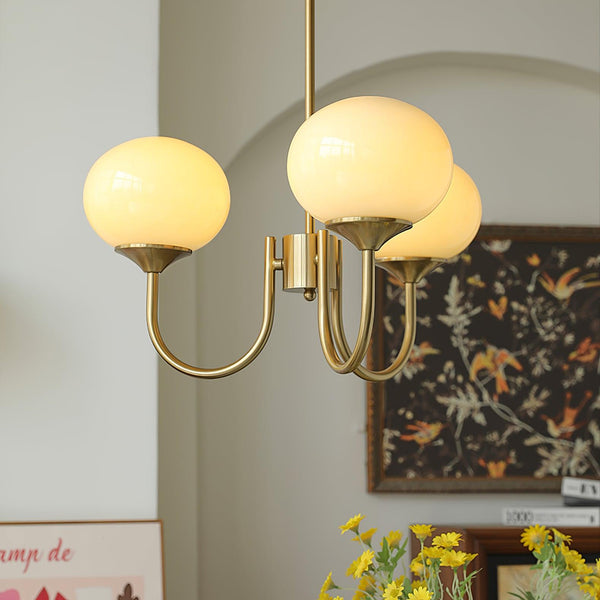 Variant image for Eleganter Gold Kronleuchter Modern mit Rosa Glasschirmen für Innenräume-9