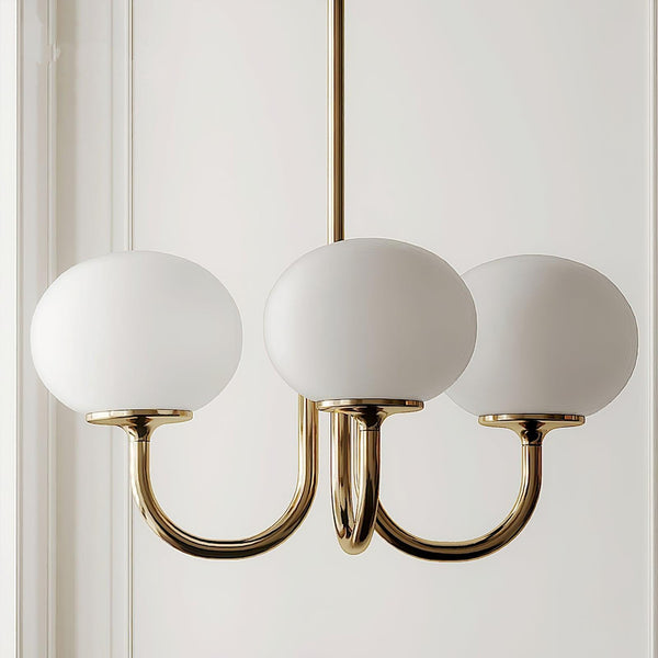 Variant image for Eleganter Gold Kronleuchter Modern mit Rosa Glasschirmen für Innenräume-10