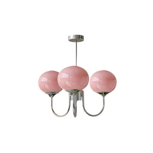 Variant image for Eleganter Gold Kronleuchter Modern mit Rosa Glasschirmen für Innenräume-11