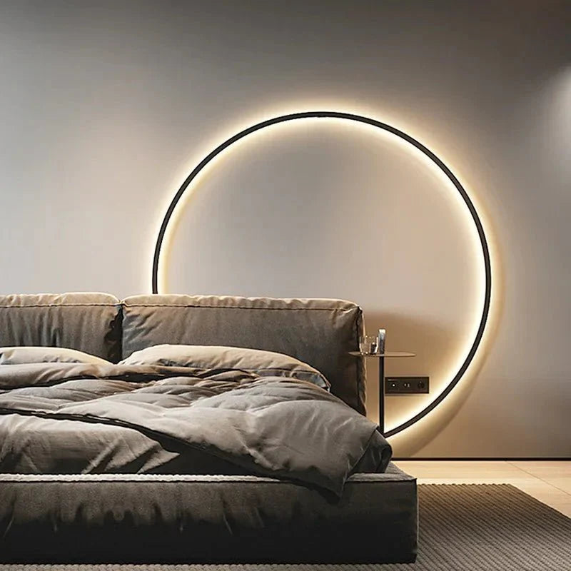 Minimalistische LED-Wandleuchte rund